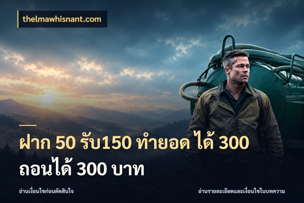 ฝาก 50 รับ150 ทำยอด ได้ 300 ถอนได้ 300 บาท สายโบนัสเลือกจังหวะสนุกได้อย่างไร ในมุม thelmawhisnant.com
