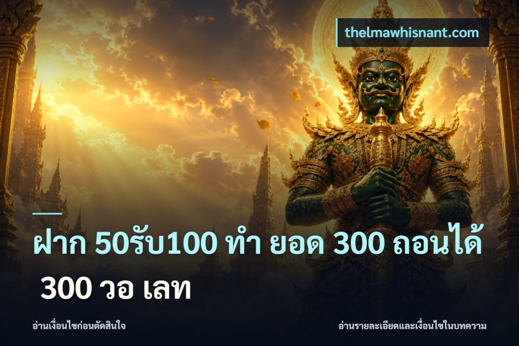 ฝาก 50รับ100 ทํา ยอด 300 ถอนได้ 300 วอ เลท