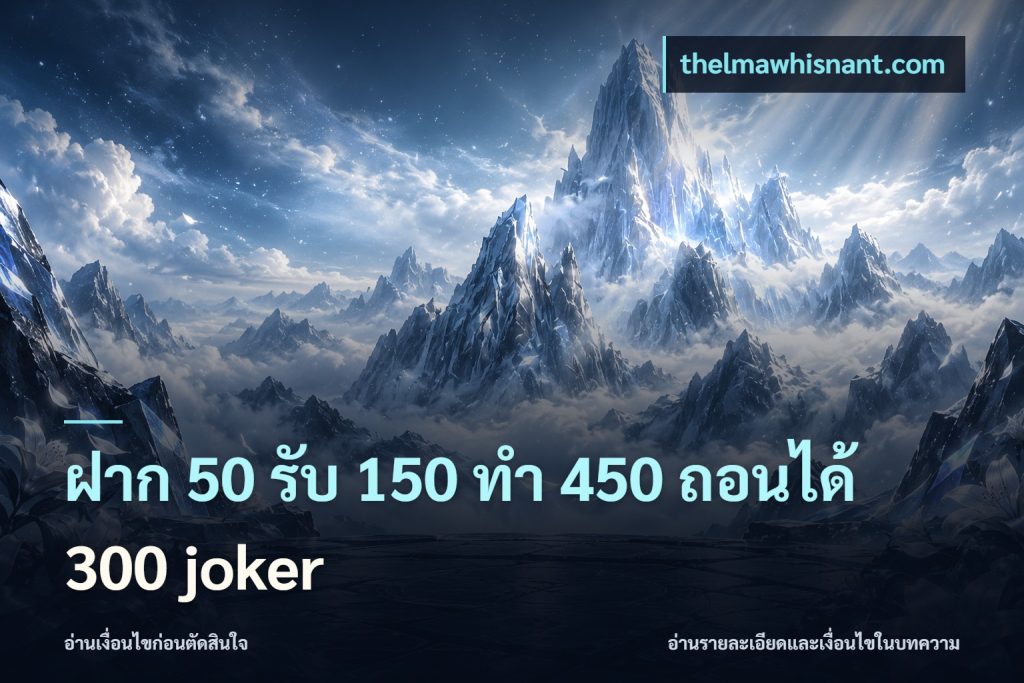 ฝาก 50 รับ 150 ทํา 450 ถอนได้ 300 joker