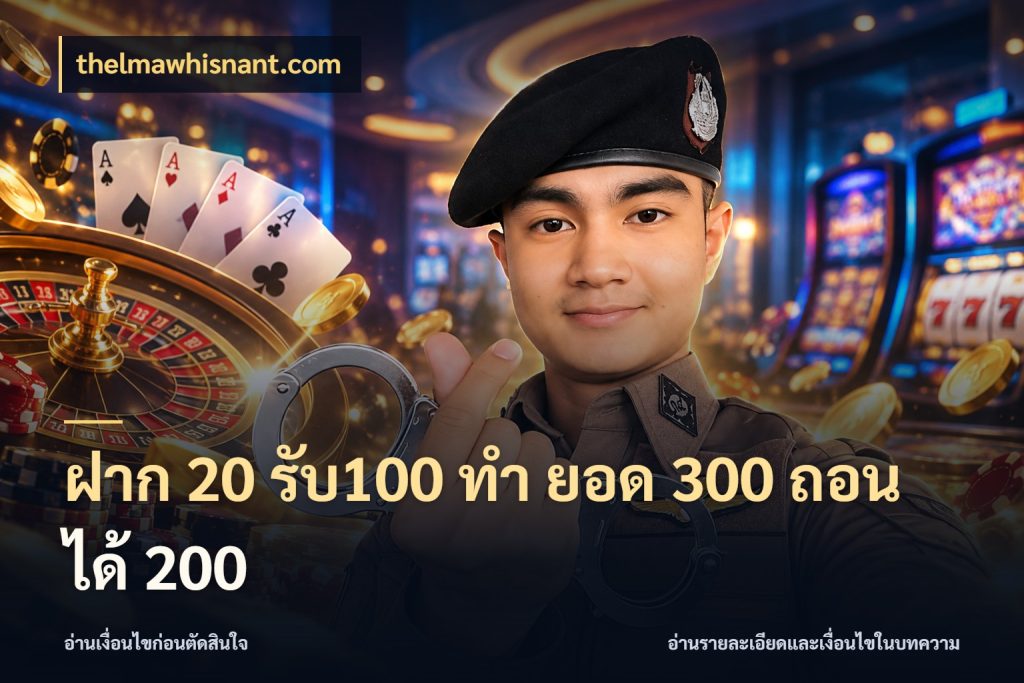 ฝาก 20 รับ100 ทํา ยอด 300 ถอนได้ 200 สายโบนัสเลือกจังหวะสนุกได้อย่างไร กับ thelmawhisnant.com