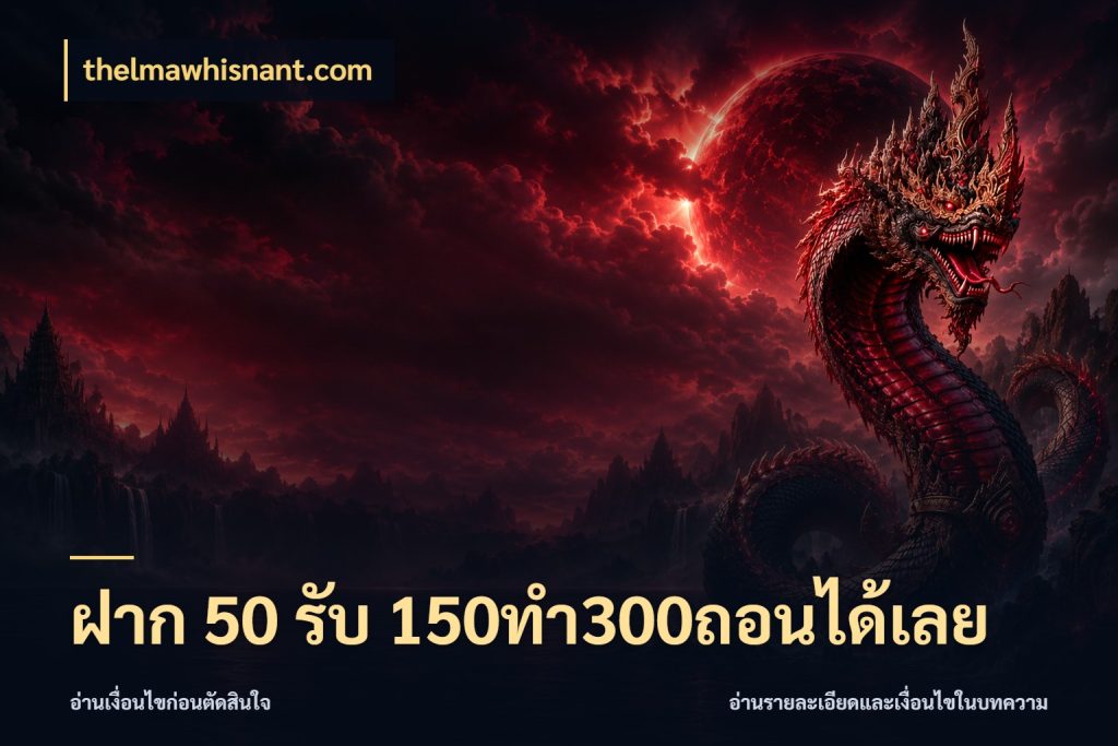 ฝาก 50 รับ 150ทำ300ถอนได้เลย จุดเด่นของเครดิตที่คนชอบเกมอยากรู้ กับ thelmawhisnant.com