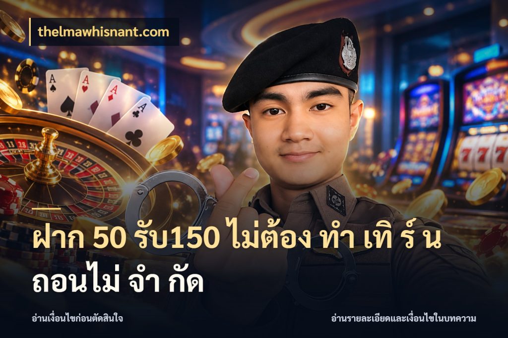 ฝาก 50 รับ150 ไม่ต้อง ทํา เทิ ร์ น ถอนไม่ จํา กัด เปิดมุมโปรให้เข้ากับเกมแนวโปรด ในมุม thelmawhisnant.com