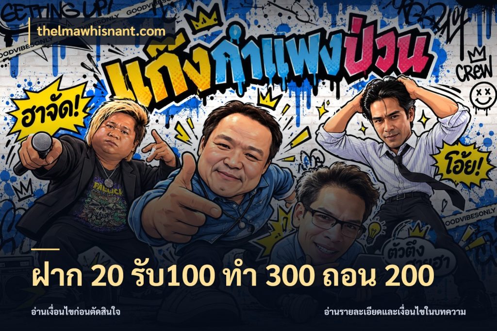 ฝาก 20 รับ100 ทํา 300 ถอน 200 โปรกับเกมที่ชอบเลือกให้ตรงสไตล์ กับ thelmawhisnant.com