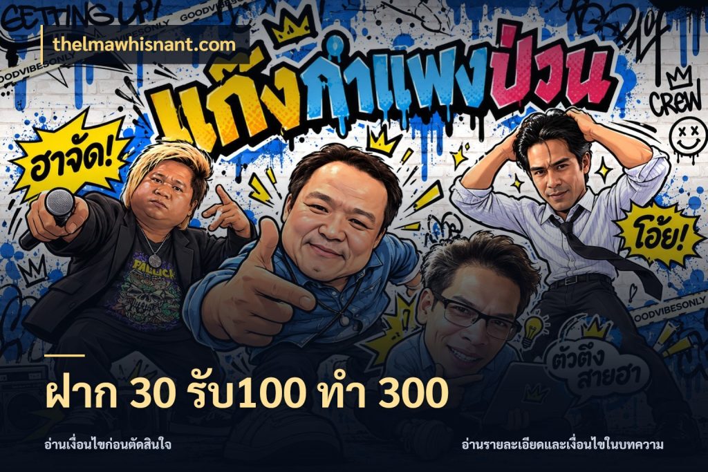ฝาก 30 รับ100 ทำ 300 โปรกับเกมที่ชอบเลือกให้ตรงสไตล์ กับ thelmawhisnant.com