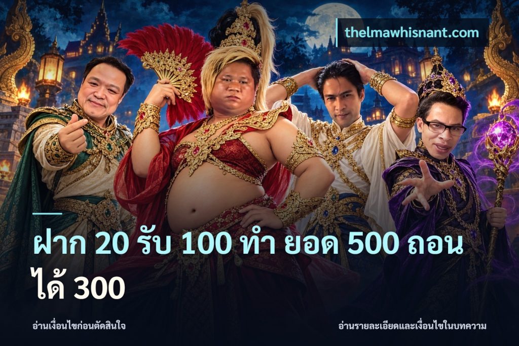 ฝาก 20 รับ 100 ทํา ยอด 500 ถอนได้ 300