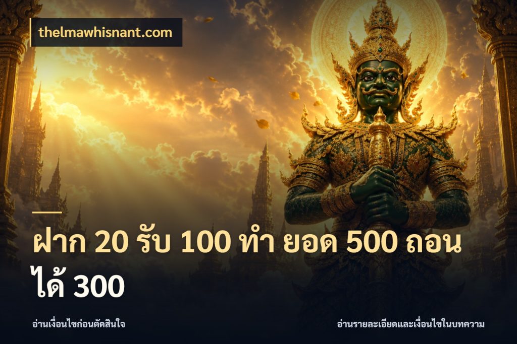 ฝาก 20 รับ 100 ทํา ยอด 500 ถอนได้ 300 จับคู่โบนัสกับสไตล์เกมที่ชอบ ในมุม thelmawhisnant.com