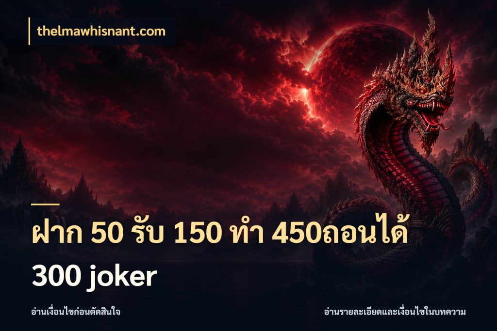 ฝาก 50 รับ 150 ทํา 450ถอนได้ 300 joker โปรกับเกมที่ชอบเลือกให้ตรงสไตล์ สไตล์ thelmawhisnant.com