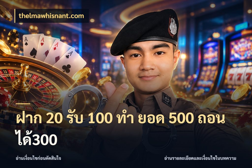 ฝาก 20 รับ 100 ทํา ยอด 500 ถอนได้300 โปรกับเกมที่ชอบเลือกให้ตรงสไตล์ ในมุม thelmawhisnant.com