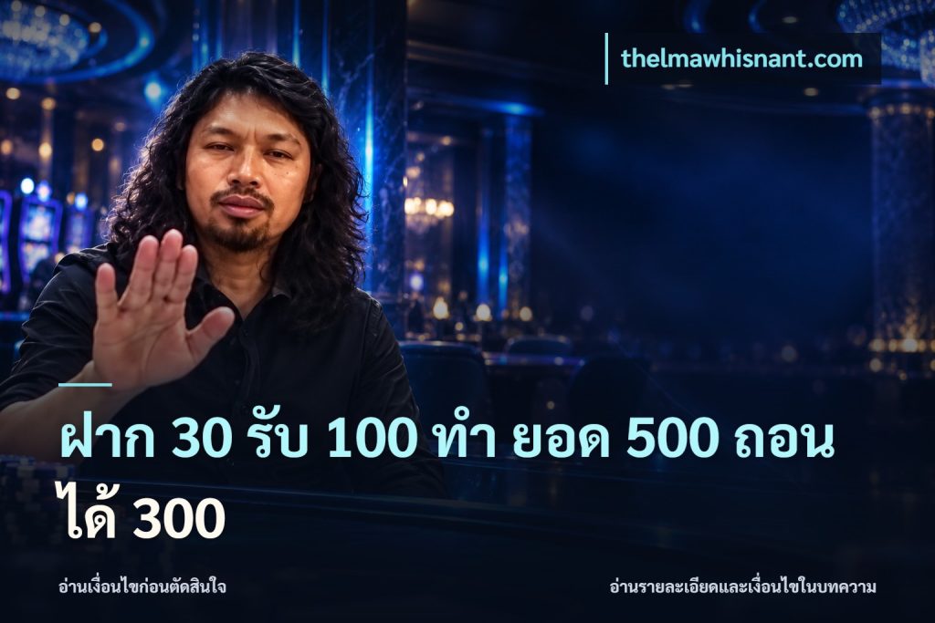 ฝาก 30 รับ 100 ทํา ยอด 500 ถอนได้ 300